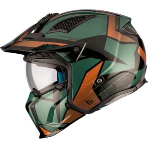 Casco abierto con máscara MT Streetfighter SV S P1R A9 negro-marrón-verde liquidación
