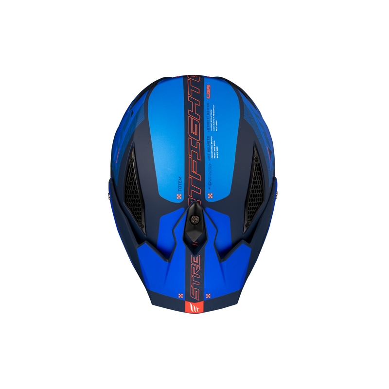 Casco abierto con máscara MT Streetfighter SV Totem C17 blanco-azul