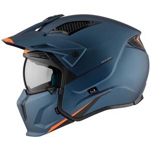 Casco abierto con máscara MT Streetfighter SV S Solid A7 azul mate