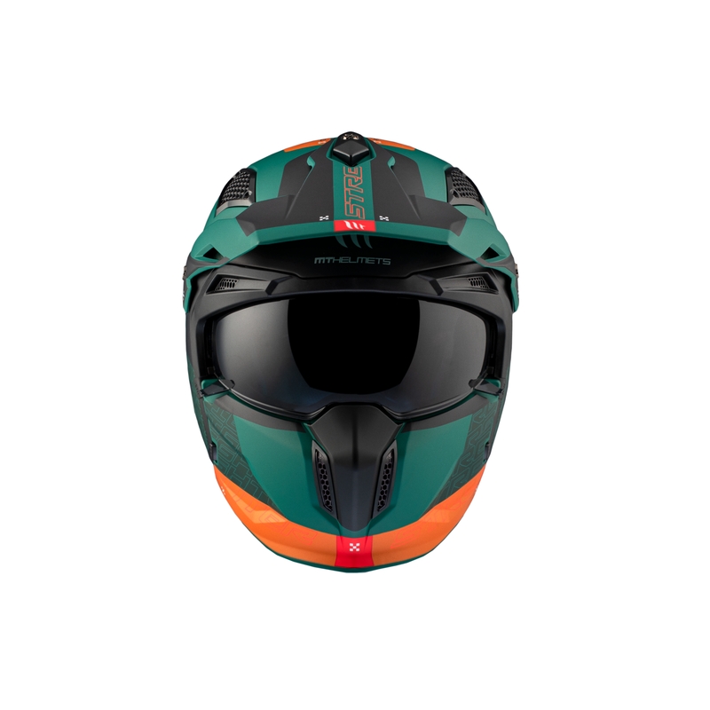 Casco abierto con máscara MT Streetfighter SV Totem C6 negro-naranja-verde liquidación