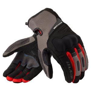 Guantes de moto Revit Cavern gris-rojo