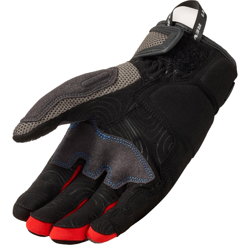Guantes de moto Revit Cavern gris-rojo