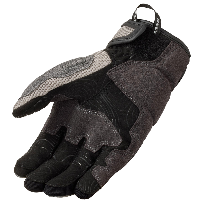 Guantes de moto Revit Cavern gris claro y negro