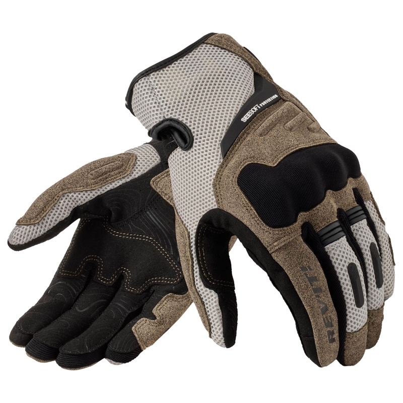 Guantes de moto Revit Cavern color arena y negro