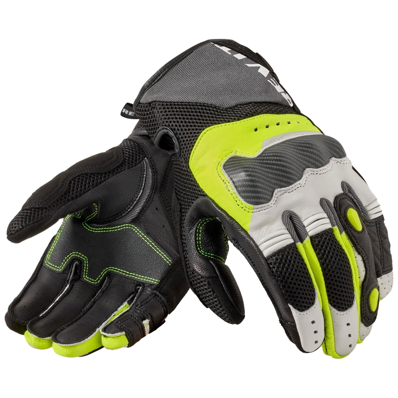 Guantes de moto Revit Blaze gris claro-amarillo fluo