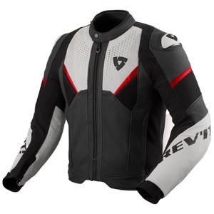 Chaqueta de cuero para moto Revit Automate en color negro y gris claro