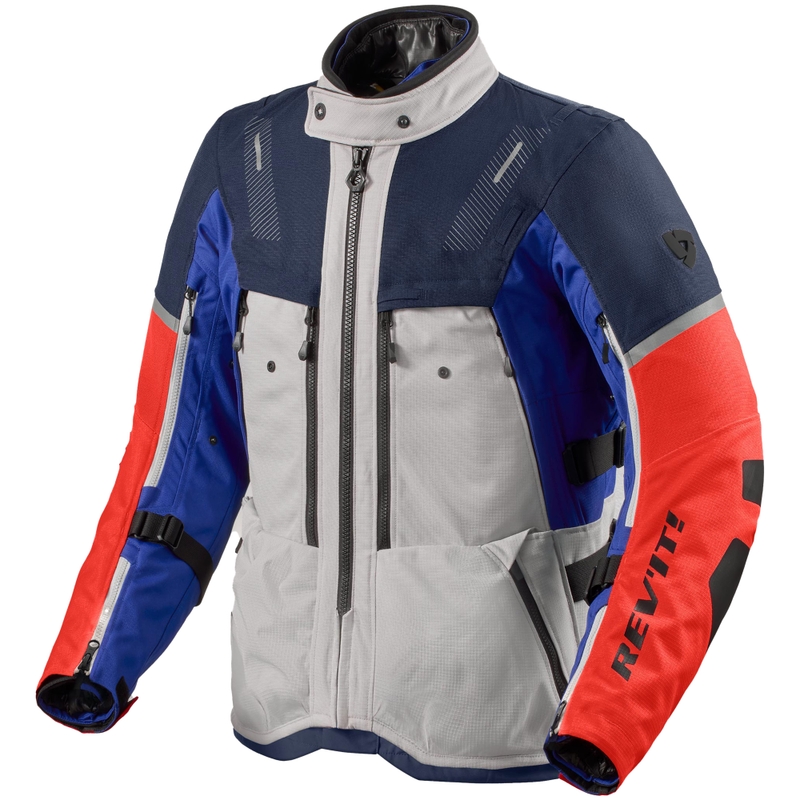 Chaqueta de moto Revit Sand 5 H2O azul plateado