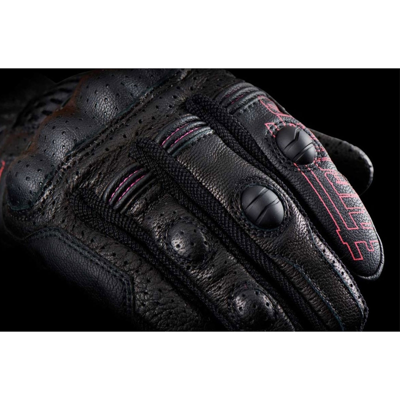 Guantes de moto para mujer Furygan TD Air Lady negro-blanco-rosa