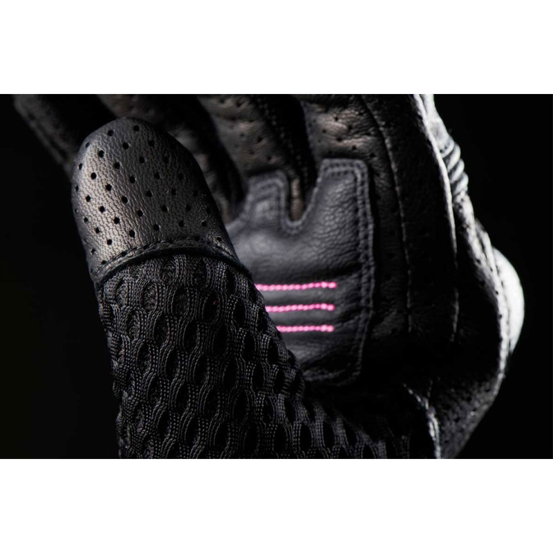 Guantes de moto para mujer Furygan TD Air Lady negro-blanco-rosa