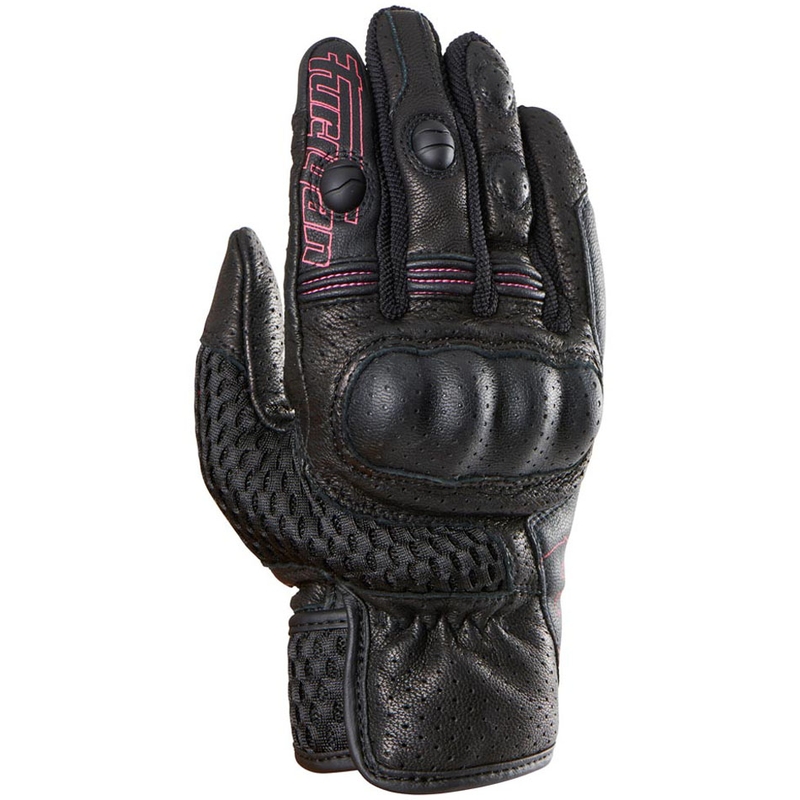 Guantes de moto para mujer Furygan TD Air Lady negro-blanco-rosa