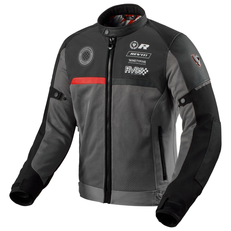 Chaqueta de moto Revit Swiftblade negra y roja