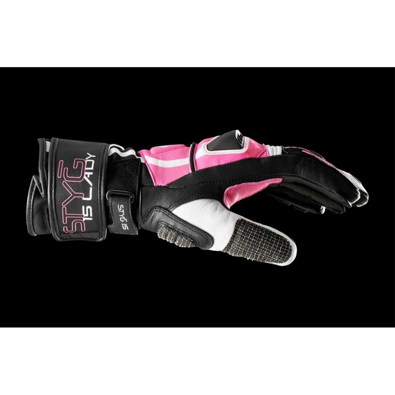 Guantes de moto para mujer Furygan Styg 15 Lady negro-rosa