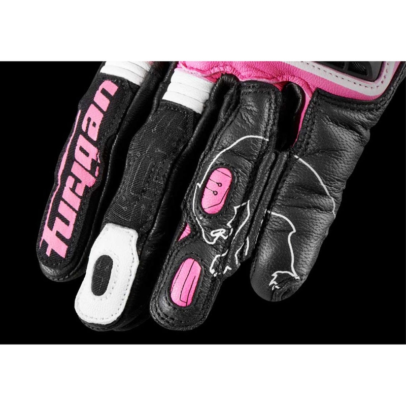Guantes de moto para mujer Furygan Styg 15 Lady negro-rosa
