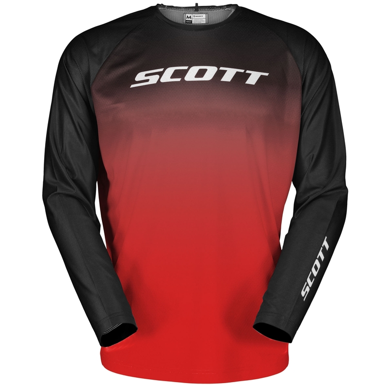 Camiseta de motocross SCOTT EVO Swap negra y roja liquidación