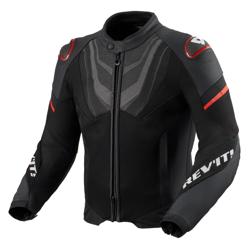 Chaqueta de moto Revit Mantis 3 H2O negra y roja