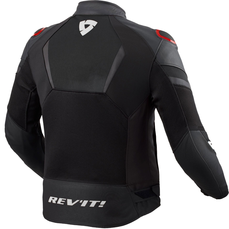 Chaqueta de moto Revit Mantis 3 H2O negra y roja