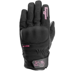 Guantes de moto para mujer Furygan Jet Lady All Season D3O® Evo negro-rosa