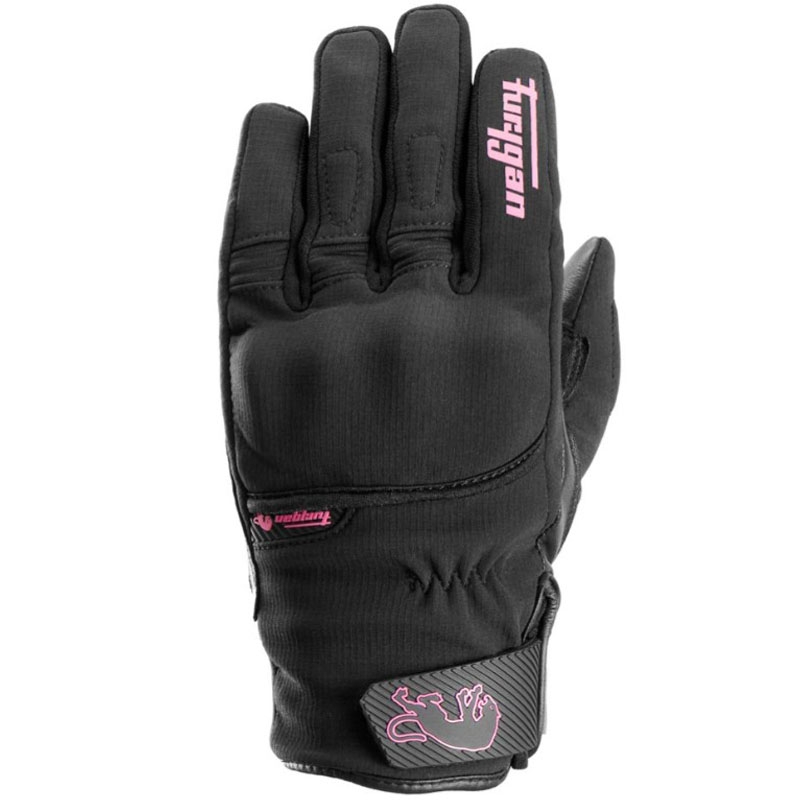 Guantes de moto para mujer Furygan Jet Lady All Season D3O® Evo negro-rosa