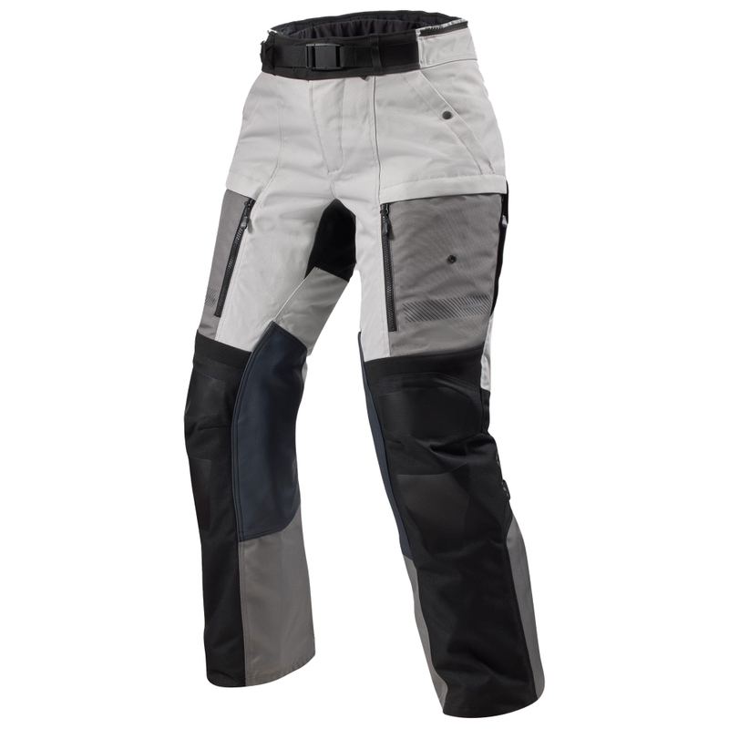 Pantalones de moto cortos Revit Sand 5 H2O para mujer, color plata y negro