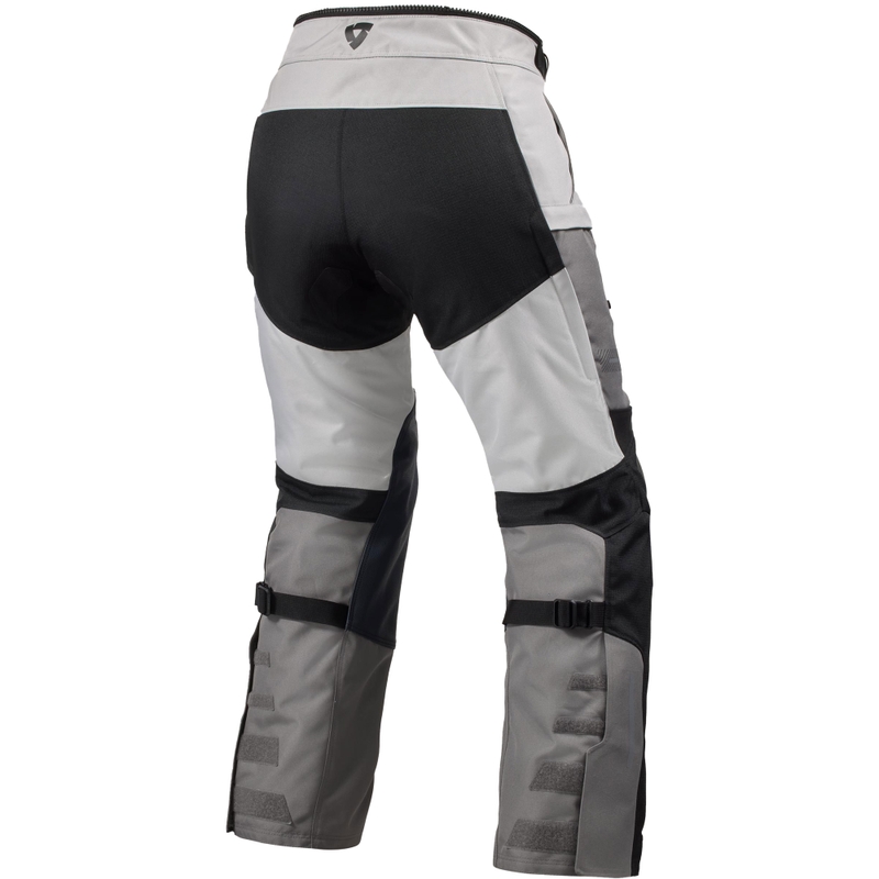 Pantalones de moto cortos Revit Sand 5 H2O para mujer, color plata y negro