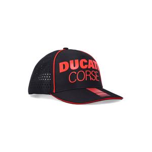 Gorra de visera intermedia Ducati Laser Performance negra y roja