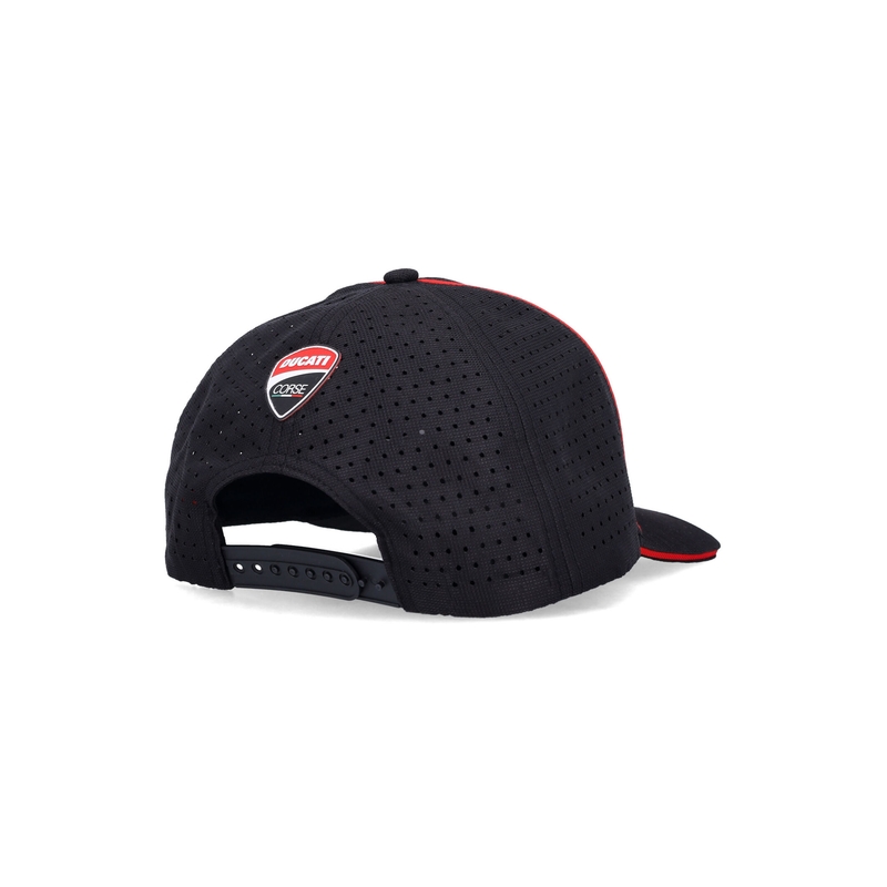 Gorra de visera intermedia Ducati Laser Performance negra y roja