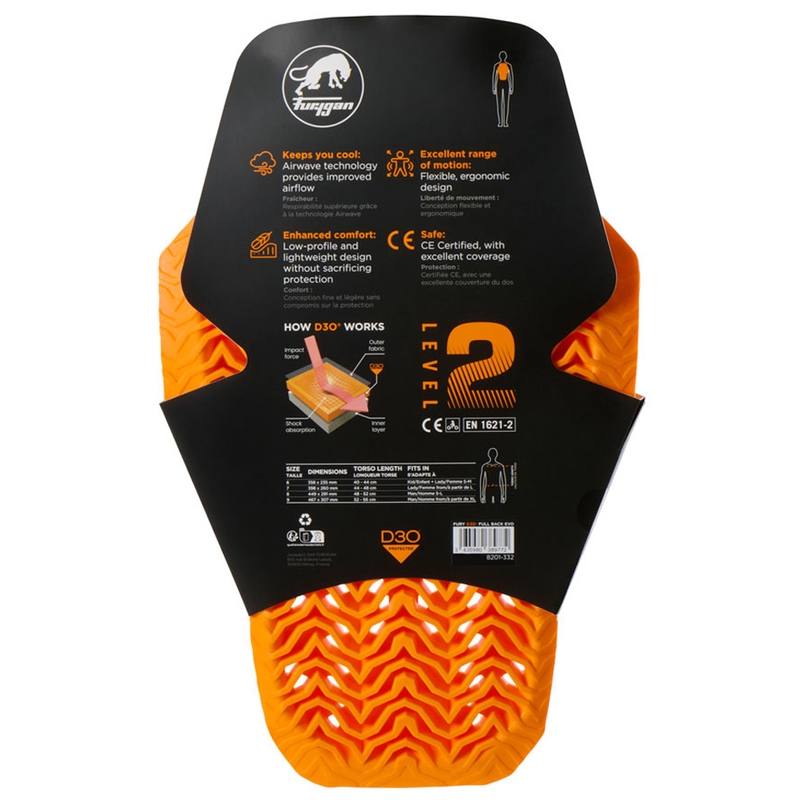 Protector de espalda Furygan Full Back Fury D3O® EVO