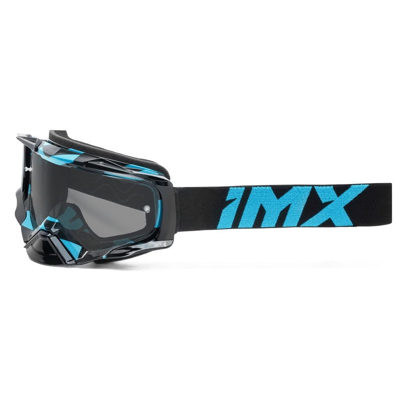 Gafas de motocross iMX Dust Graphic negras y azules con plexiglás transparente