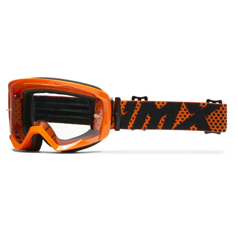 Gafas de moto iMX Endurance Flip de color naranja con plexiglás transparente