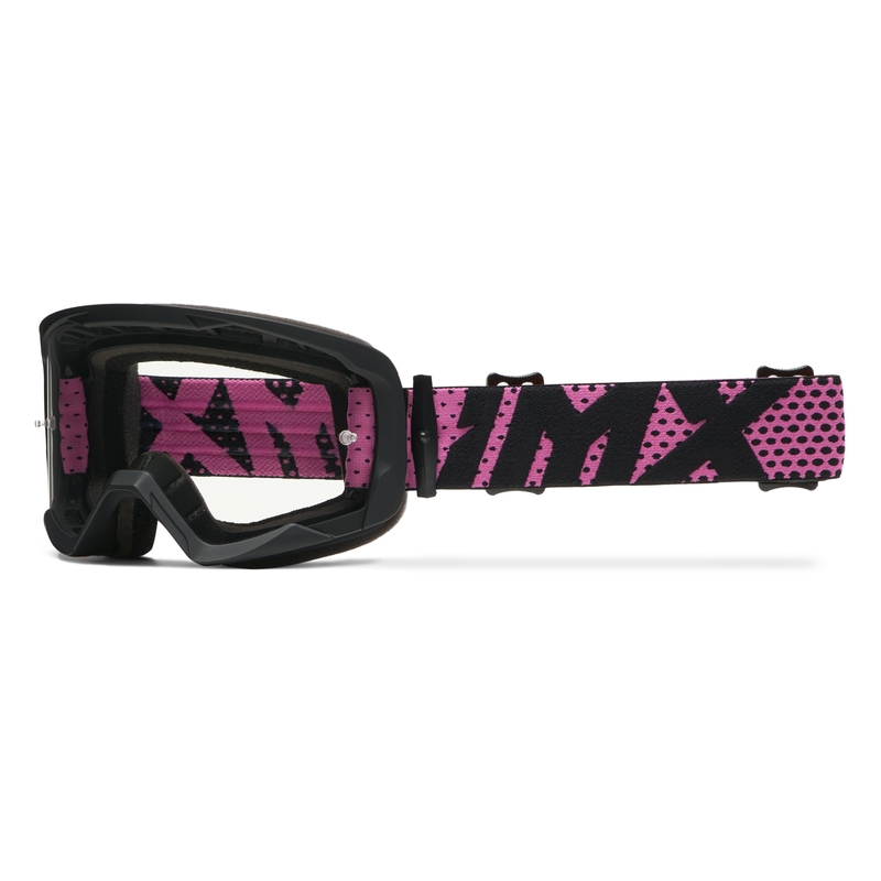 Gafas de moto iMX Endurance Flip en color negro y rosa con plexiglás de iridio