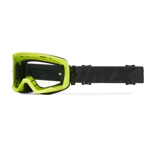 Gafas de moto iMX Endurance Flip de color amarillo fluorescente y negro con plexiglás transparente