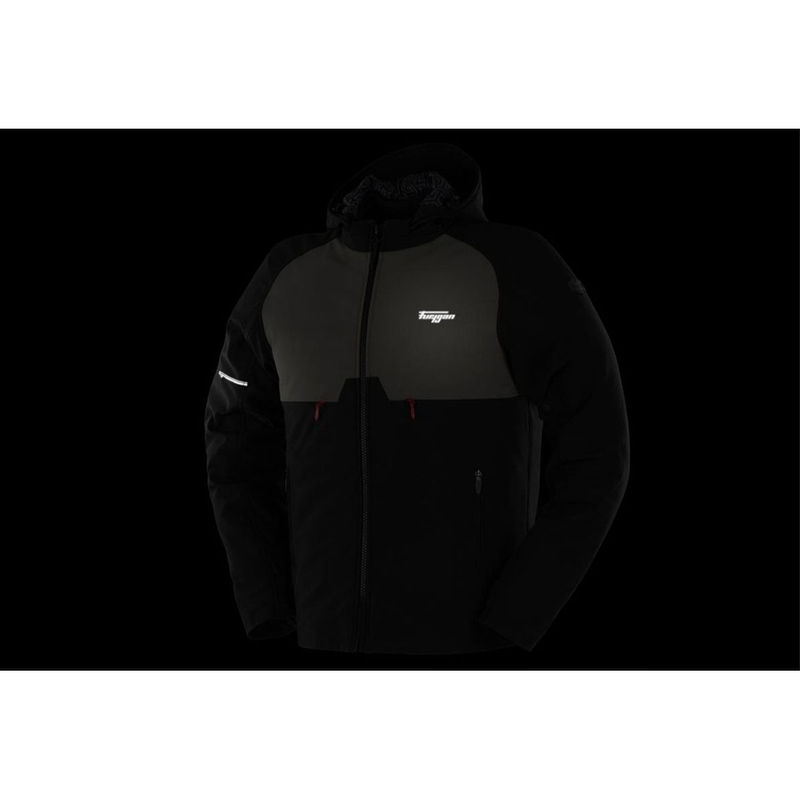 Chaqueta de moto Furygan Addax negra-caqui verde