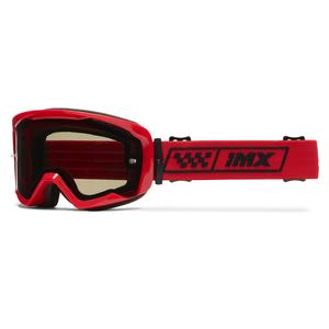 Gafas de moto iMX Endurance Race de color rojo-rojo con plexiglás ahumado