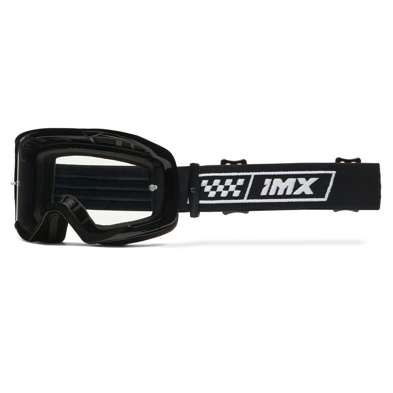 Gafas de moto iMX Endurance Race en blanco y negro con plexiglás de iridio