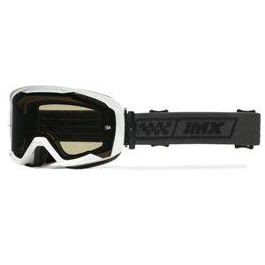 Gafas de moto iMX Endurance Race de color blanco y negro con plexiglás ahumado