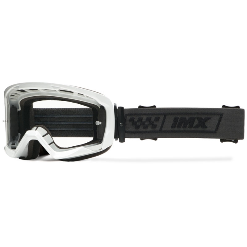 Gafas de moto iMX Endurance Race de color blanco y negro con plexiglás ahumado