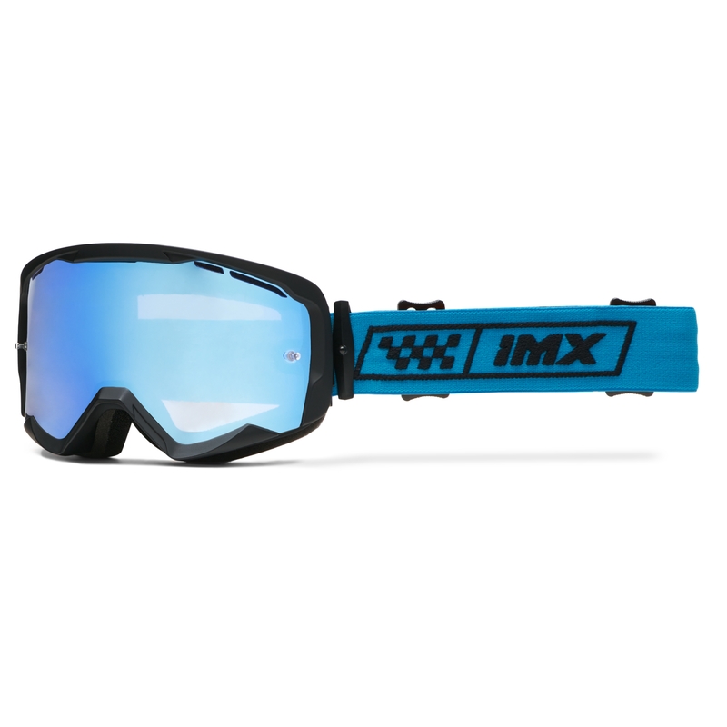 Gafas de moto iMX Endurance Race negras y azules con plexiglás de iridio