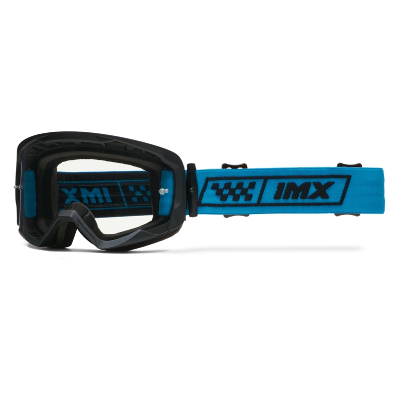 Gafas de moto iMX Endurance Race negras y azules con plexiglás de iridio