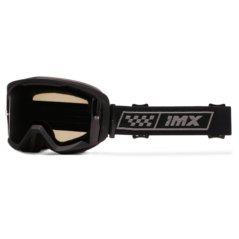 Gafas de moto iMX Endurance Race de color negro y gris con plexiglás ahumado