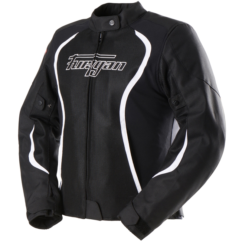 Chaqueta de moto 3 en 1 para mujer Furygan Odessa Vented en color negro y blanco