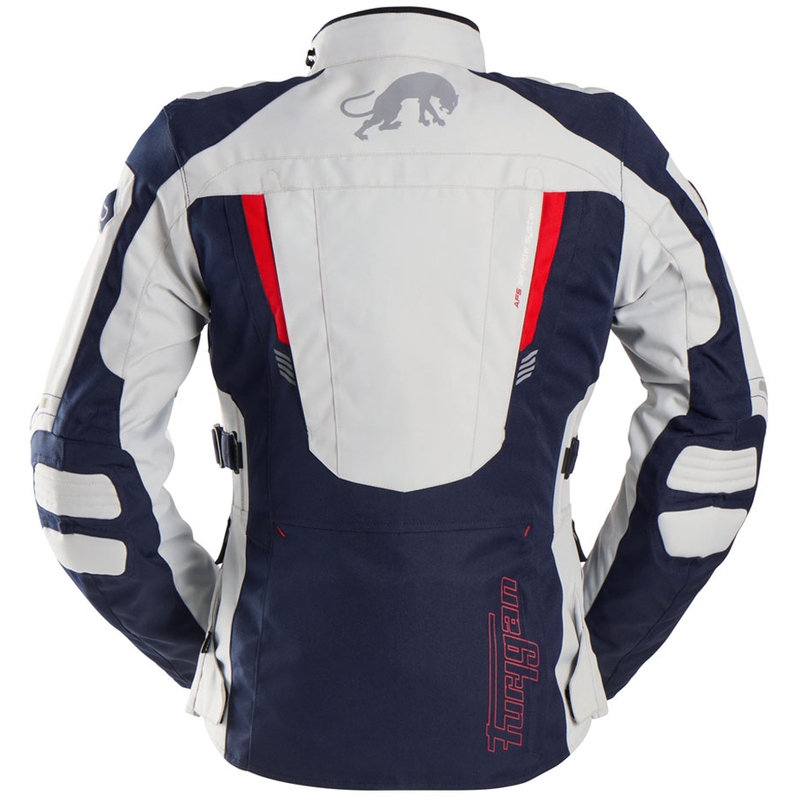 Chaqueta de moto para mujer Furygan Apalaches Lady Evo azul-beige-rojo