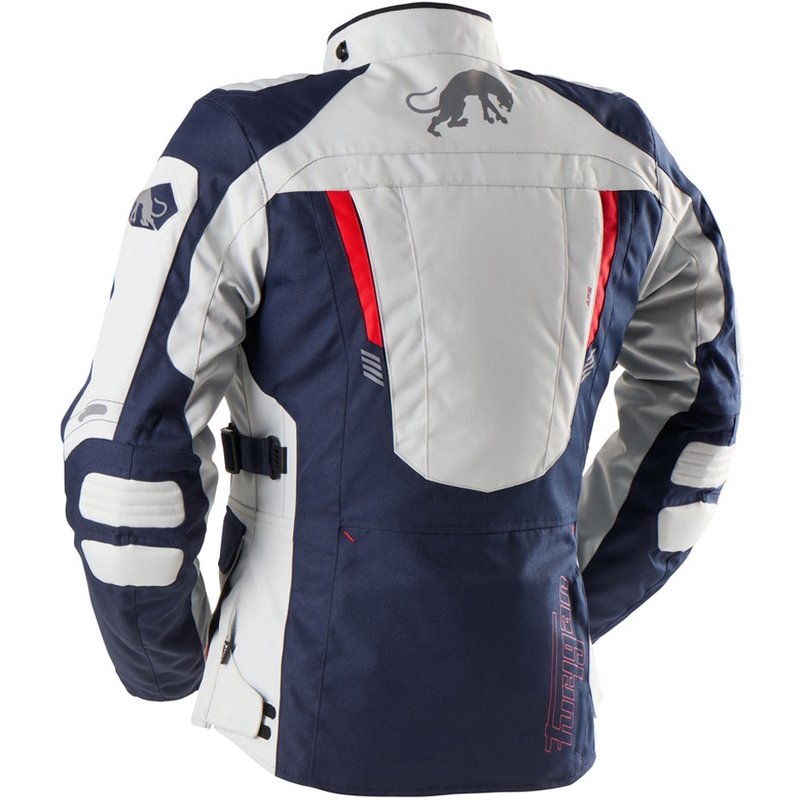 Chaqueta de moto para mujer Furygan Apalaches Lady Evo azul-beige-rojo