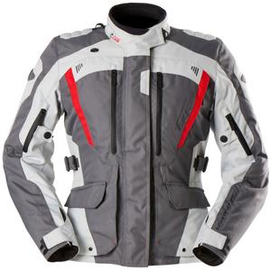 Chaqueta de moto para mujer Furygan Apalaches Lady Evo gris-beige-rojo