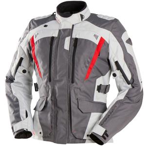 Chaqueta de moto para mujer Furygan Apalaches Lady Evo gris-beige-rojo