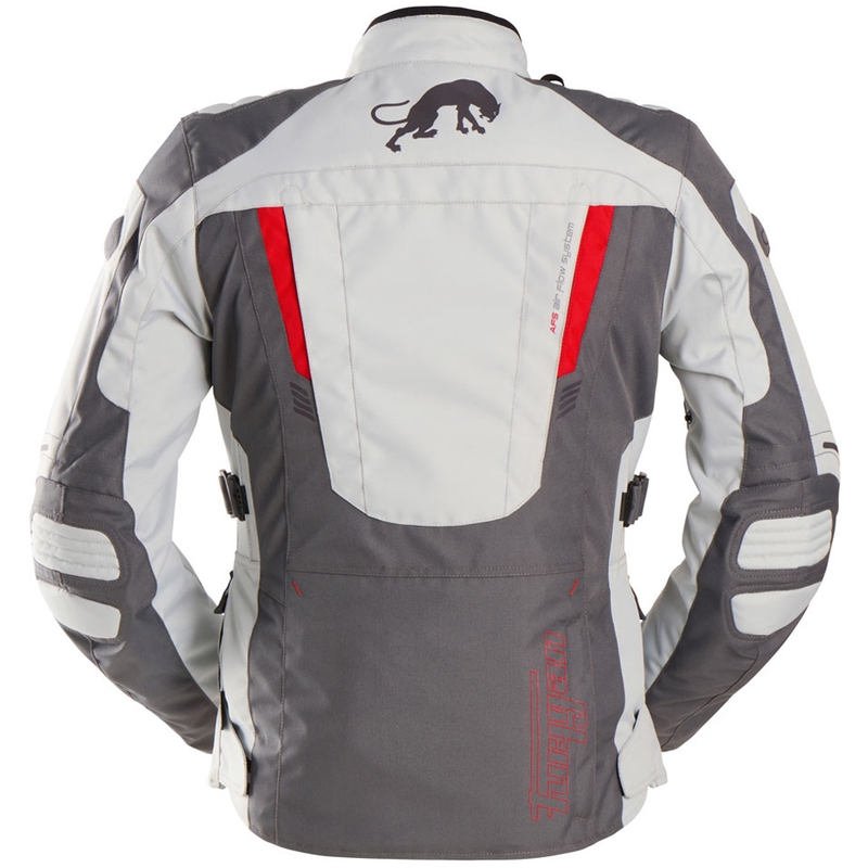 Chaqueta de moto para mujer Furygan Apalaches Lady Evo gris-beige-rojo