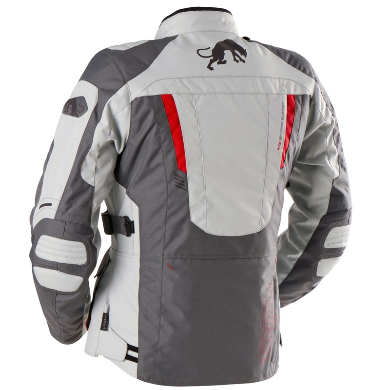 Chaqueta de moto para mujer Furygan Apalaches Lady Evo gris-beige-rojo