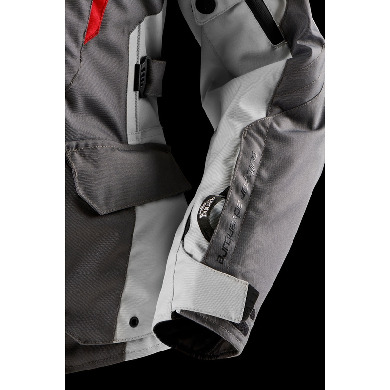 Chaqueta de moto para mujer Furygan Apalaches Lady Evo gris-beige-rojo