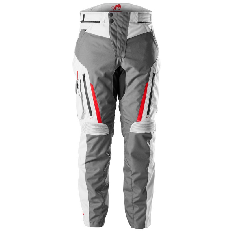 Pantalones de moto Furygan Killington gris-beige-rojo