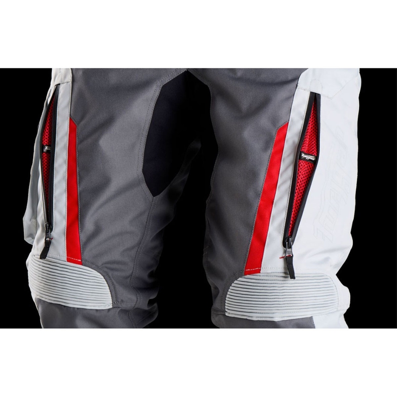 Pantalones de moto Furygan Killington gris-beige-rojo