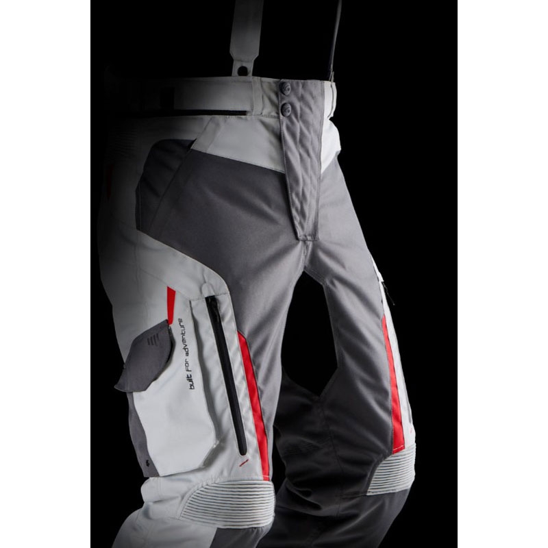 Pantalones de moto Furygan Killington gris-beige-rojo